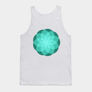 Geometric Flower of Circles (Teal) Tank Top